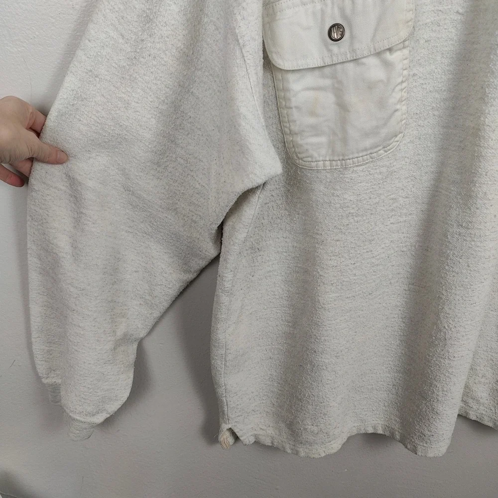 Levis‎ Mens Vintage Hooded Henley Pullover Oatmeal Cream XL Heavyweight Hoodie